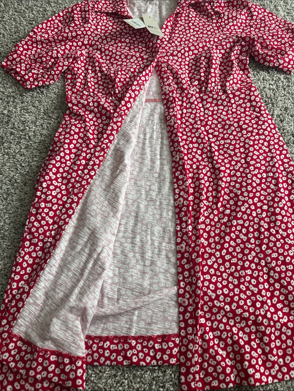 Boden Size 10 NWT Red Floral Ditsy Print Short Sleeve Shirt Dress - Picture 5 of 9